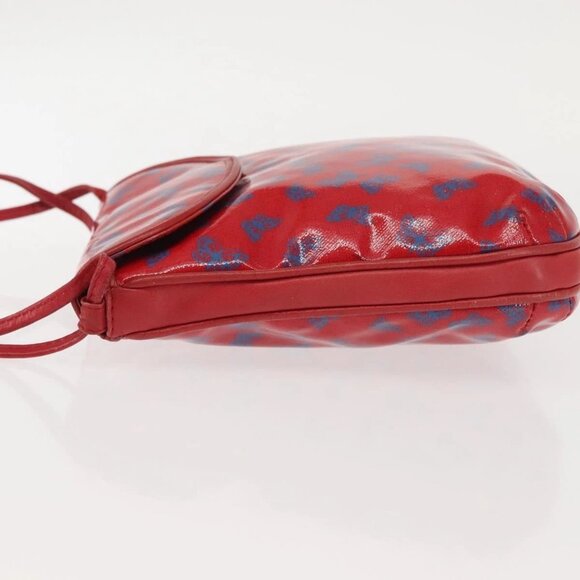 BOTTEGA VENETA Butterfly Shoulder Bag PVC Canvas Red Gold Auth 143758 - Picture 4 of 16